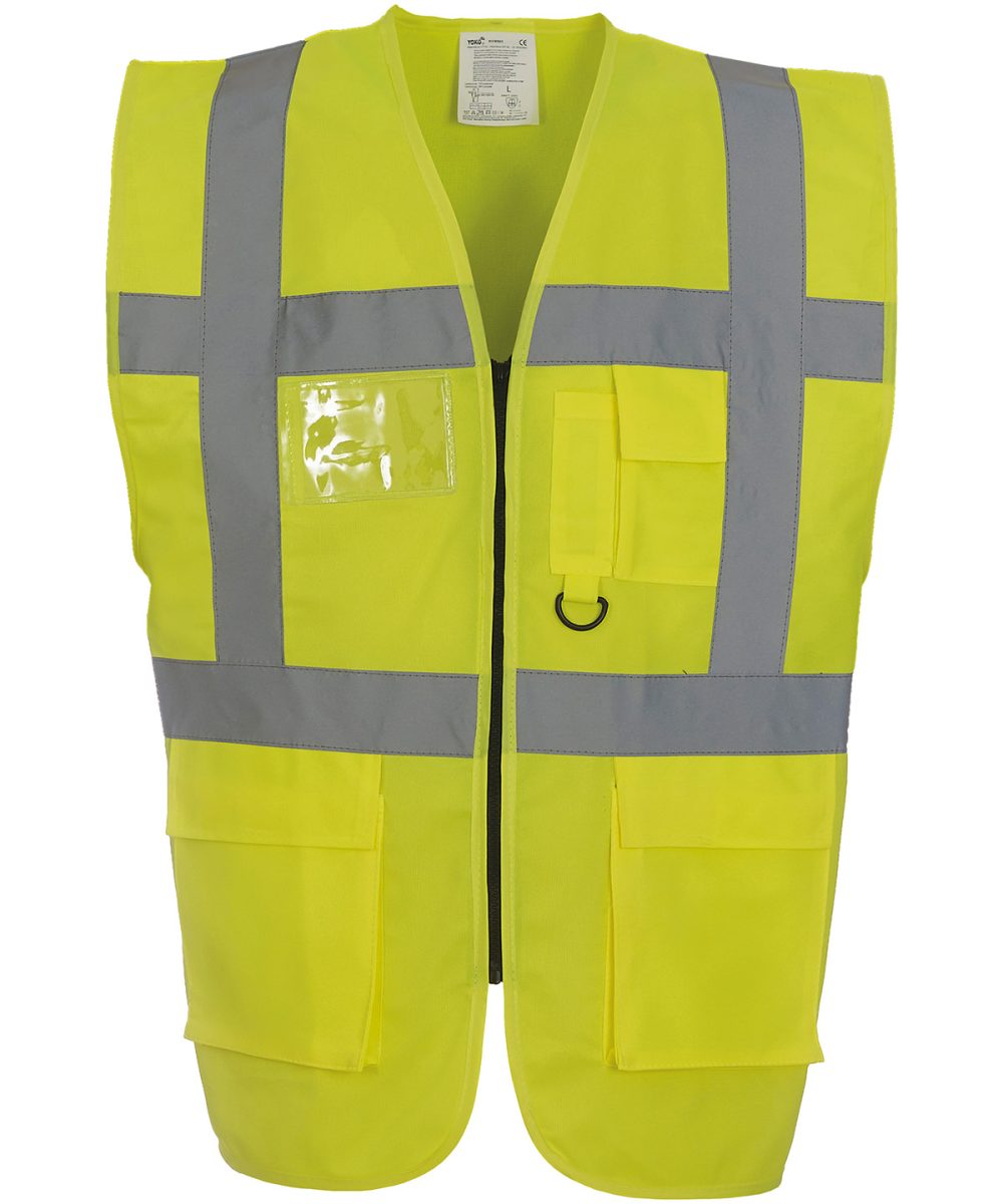 Yellow* Multifunctional executive hi-vis waistcoat (HVW801)