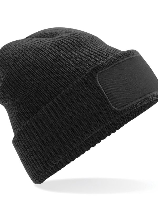 Black Thinsulate™ patch beanie