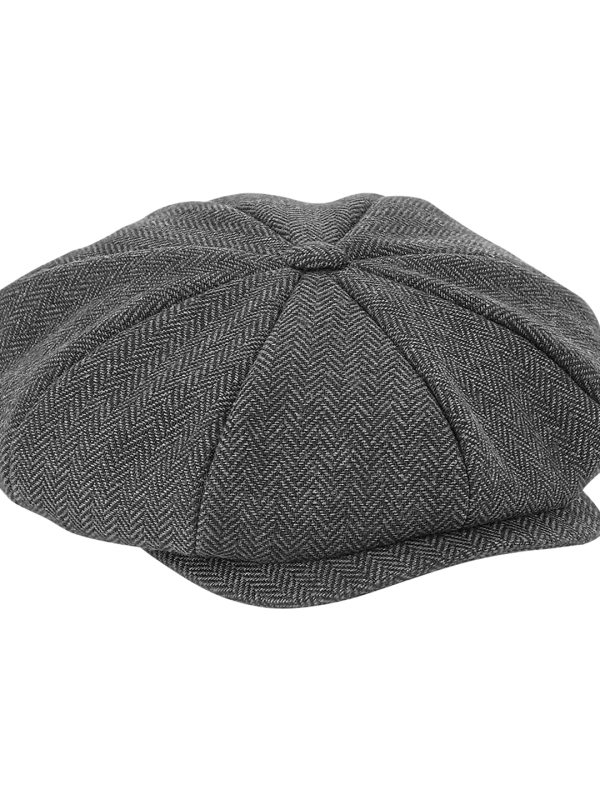 Charcoal Herringbone Heritage baker boy cap