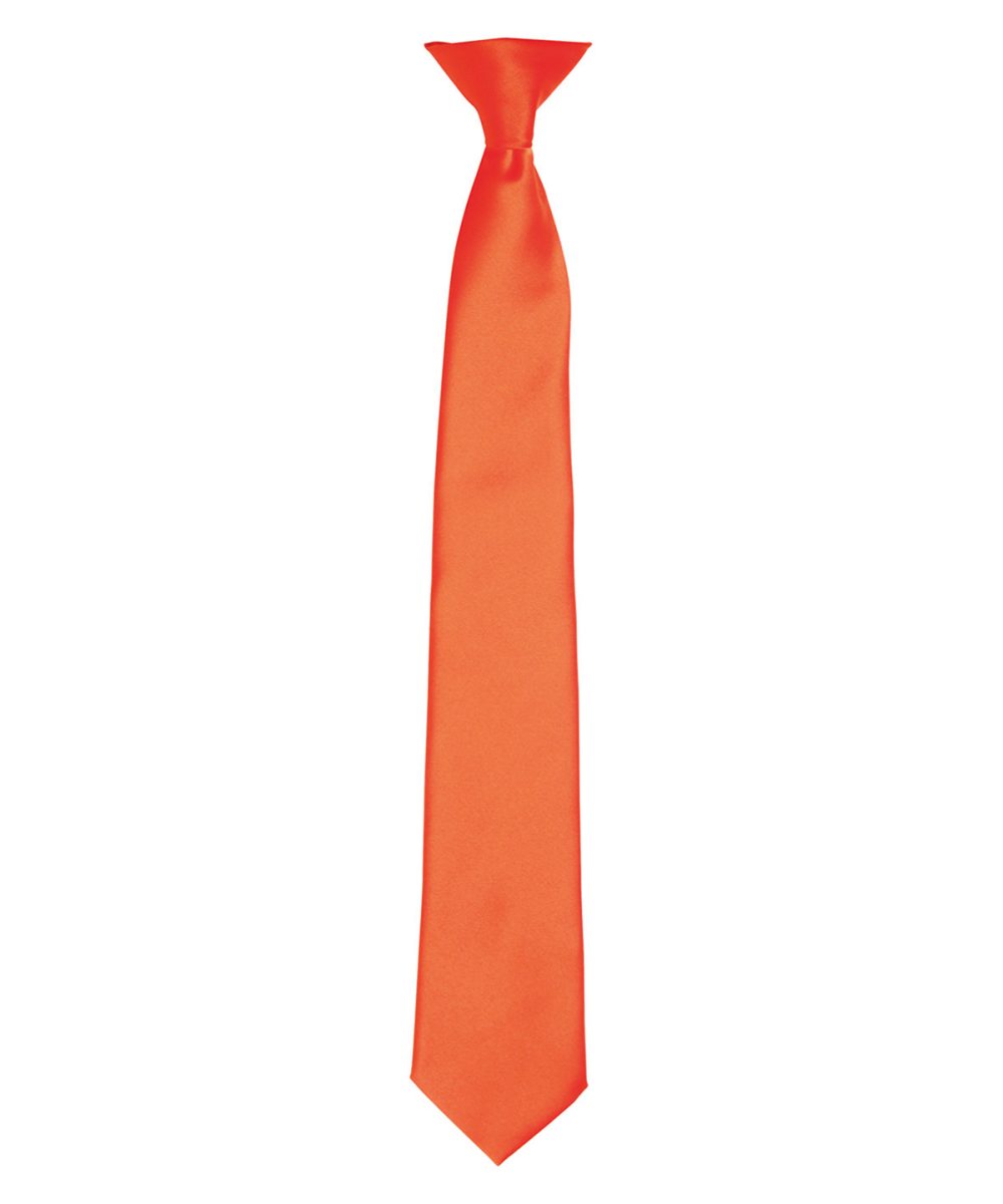 Orange 'Colours' satin clip tie