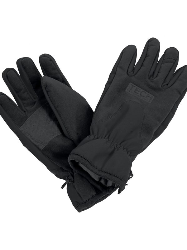 Black/Black Tech performance softshell glove