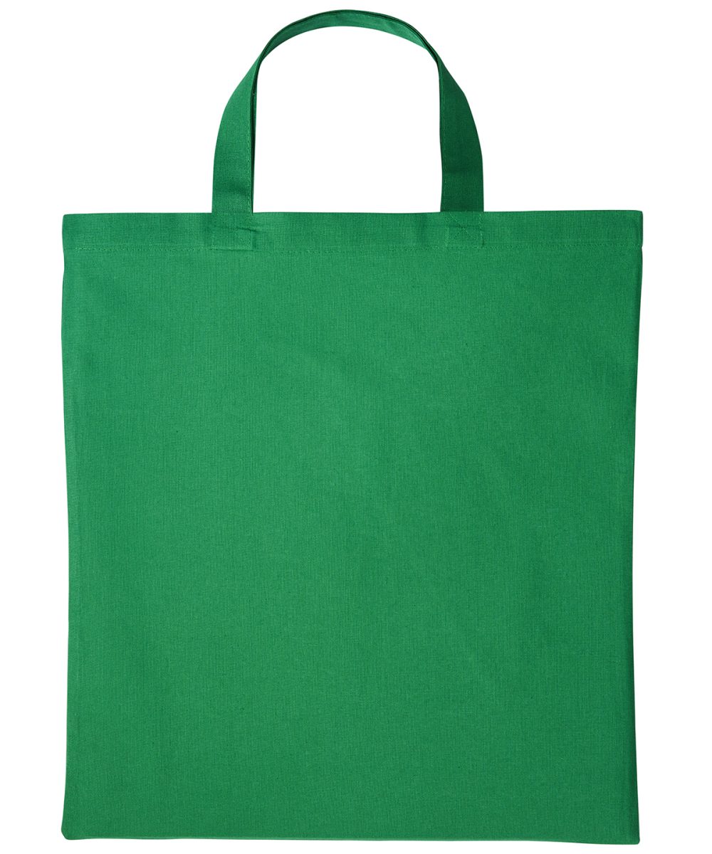 Bottle Green Cotton shopper short handle