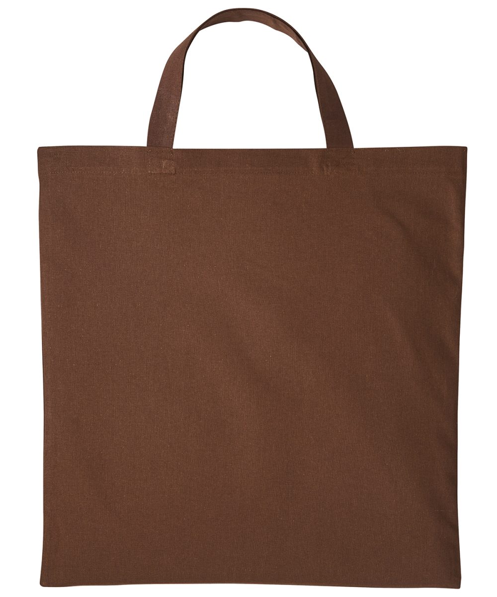 Dark Brown Cotton shopper short handle