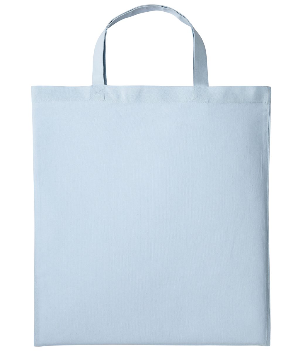 Pastel Blue Cotton shopper short handle