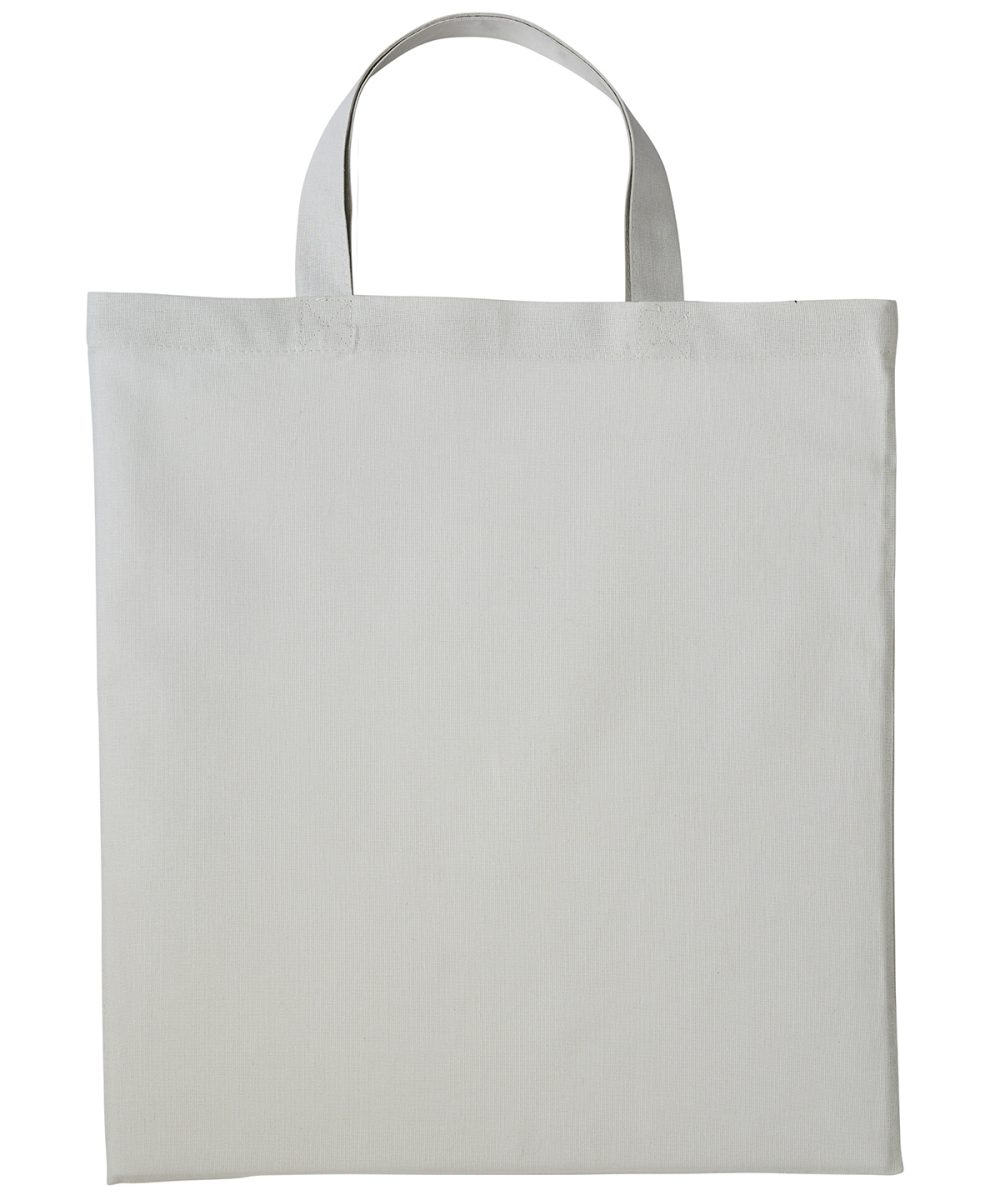 Pastel Grey Cotton shopper short handle