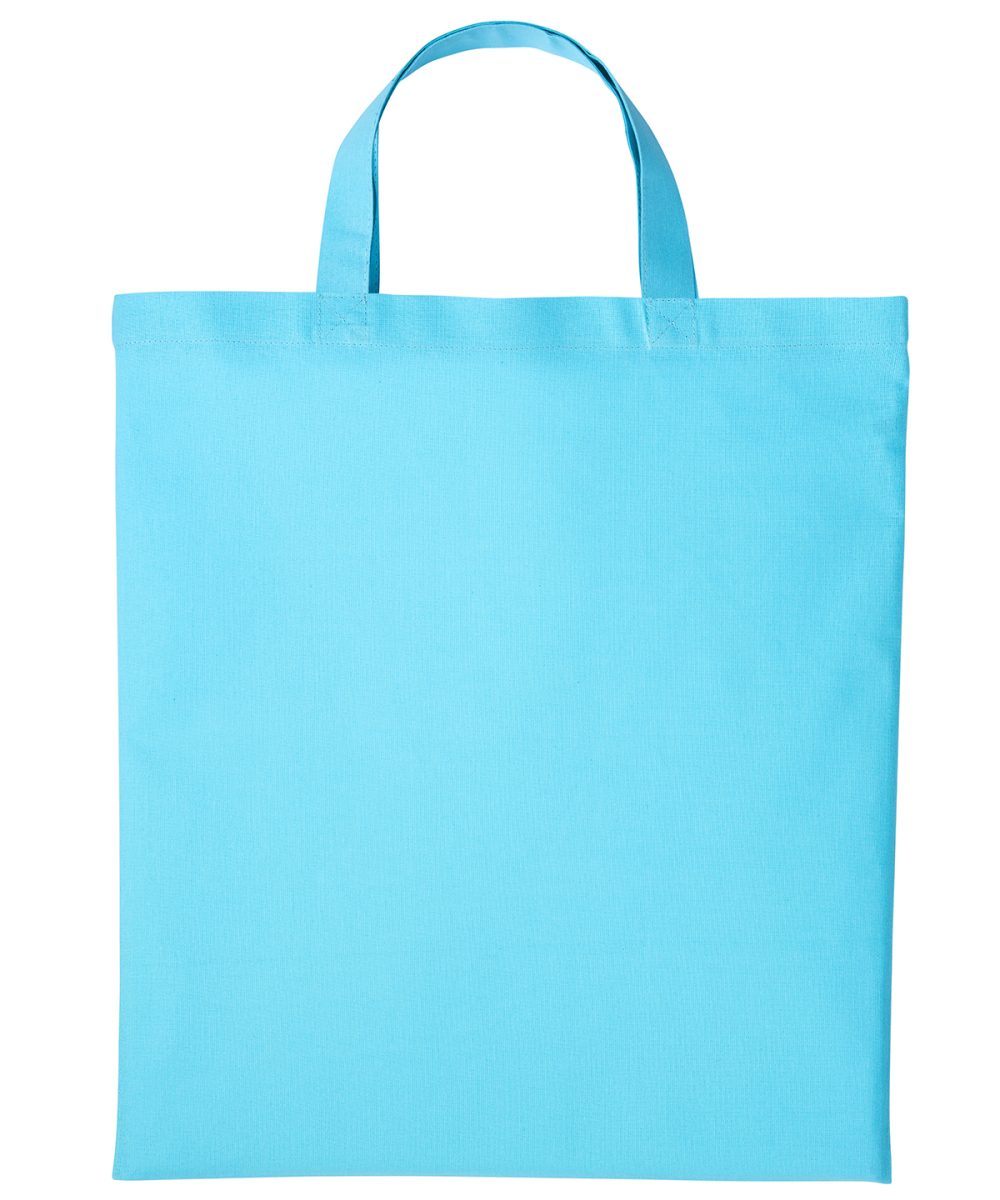 Turquoise Cotton shopper short handle