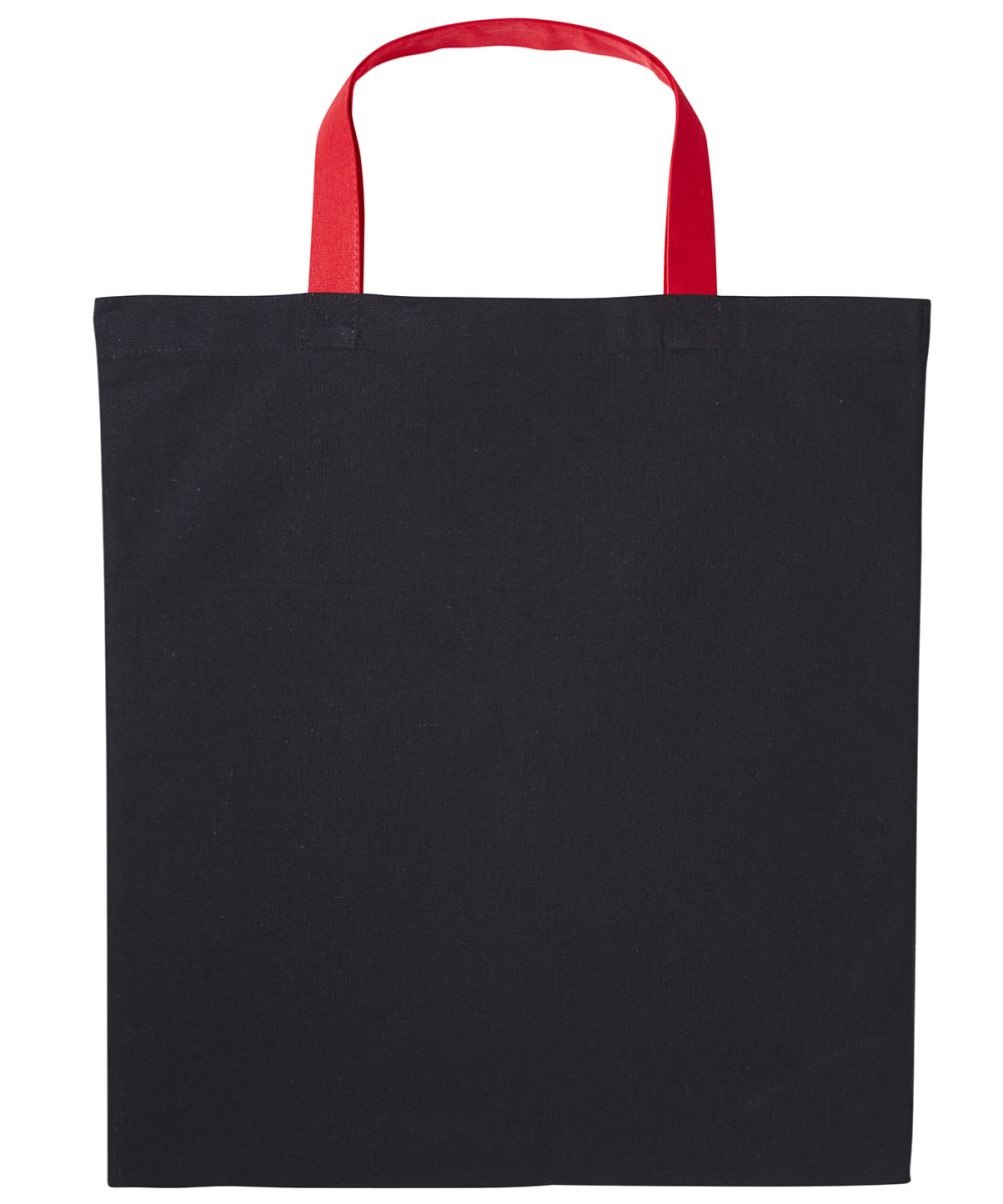 Black/Fire Red Varsity cotton shopper short handle