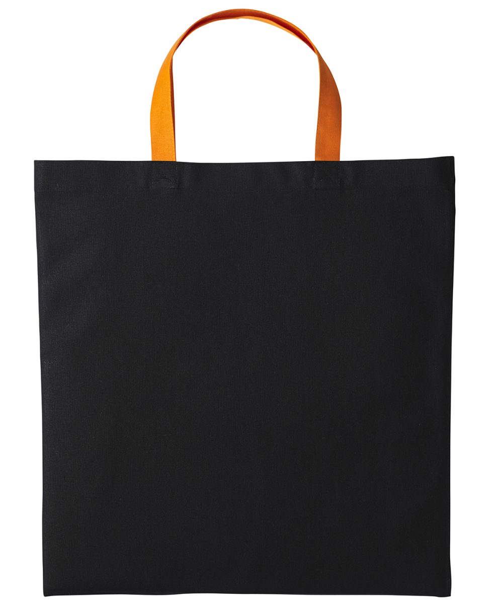 Black/Orange Varsity cotton shopper short handle