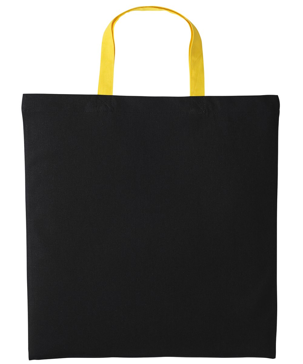 Black/Sunflower Varsity cotton shopper short handle