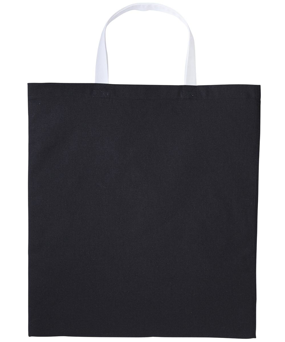 Black/White Varsity cotton shopper short handle