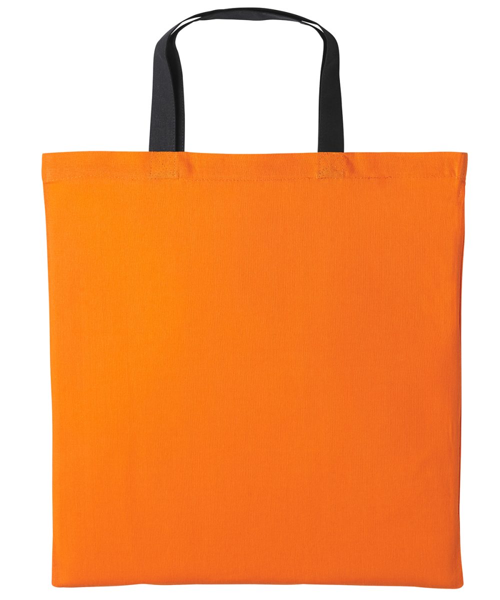 Orange/Black Varsity cotton shopper short handle