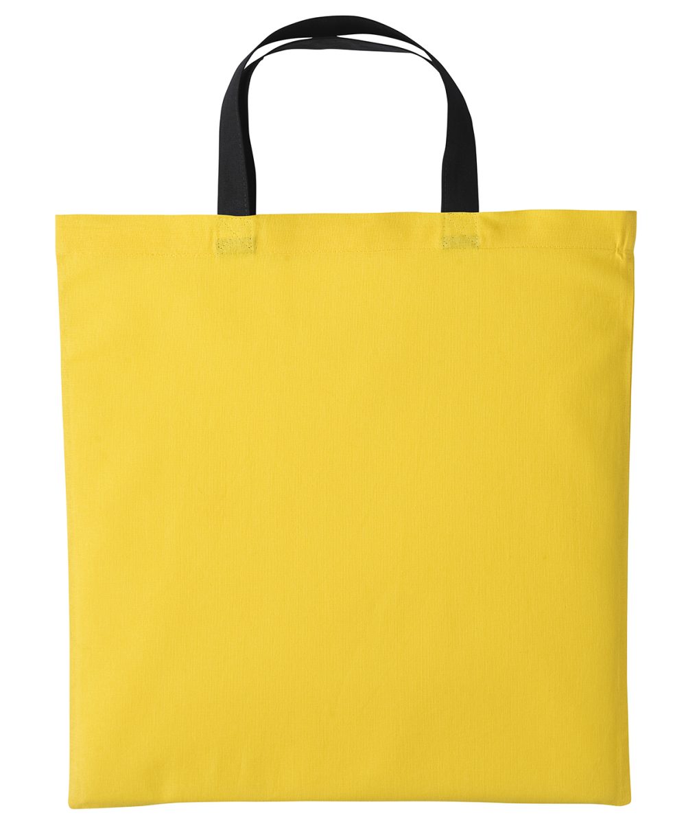 Sunflower/Black Varsity cotton shopper short handle