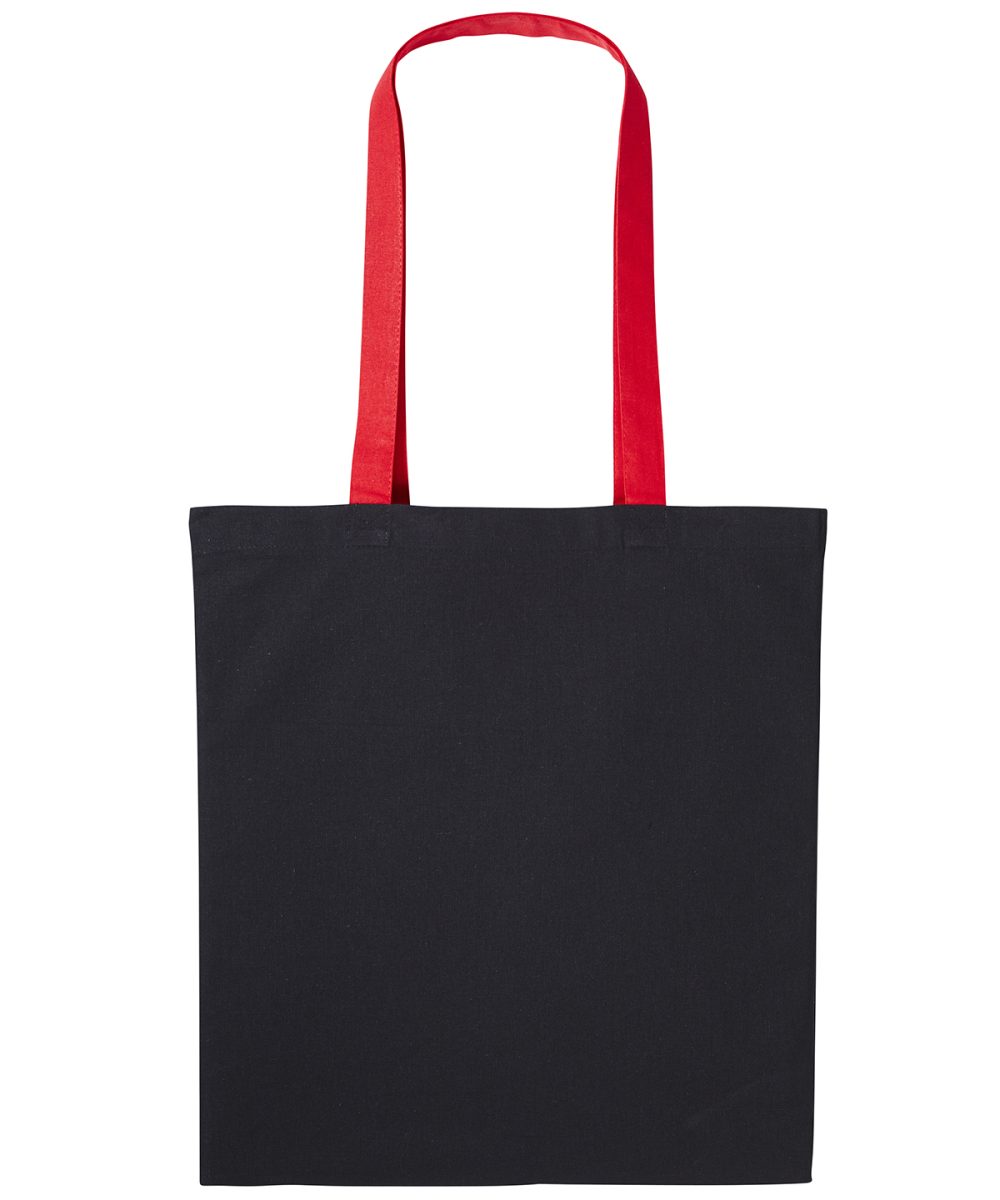 Black/Fire Red Varsity cotton shopper long handle