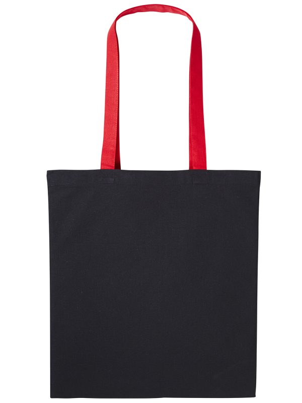 Black/Fire Red Varsity cotton shopper long handle