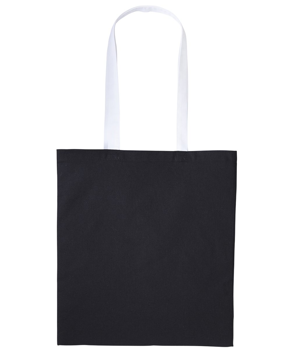 Black/White Varsity cotton shopper long handle