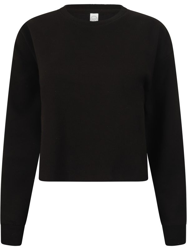 Black Women's cropped slounge sweat