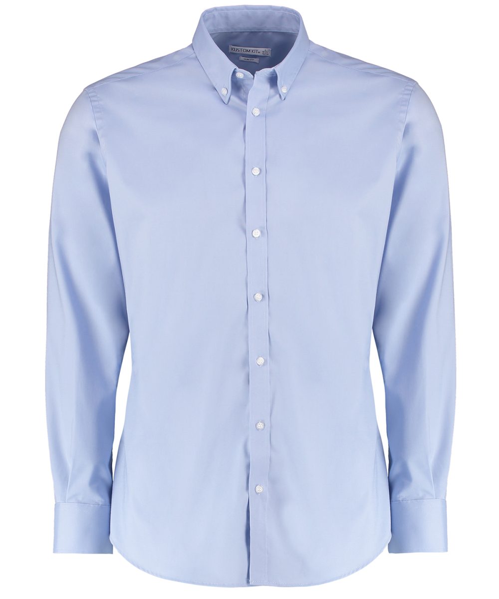 Light Blue Stretch Oxford shirt long-sleeved (slim fit)