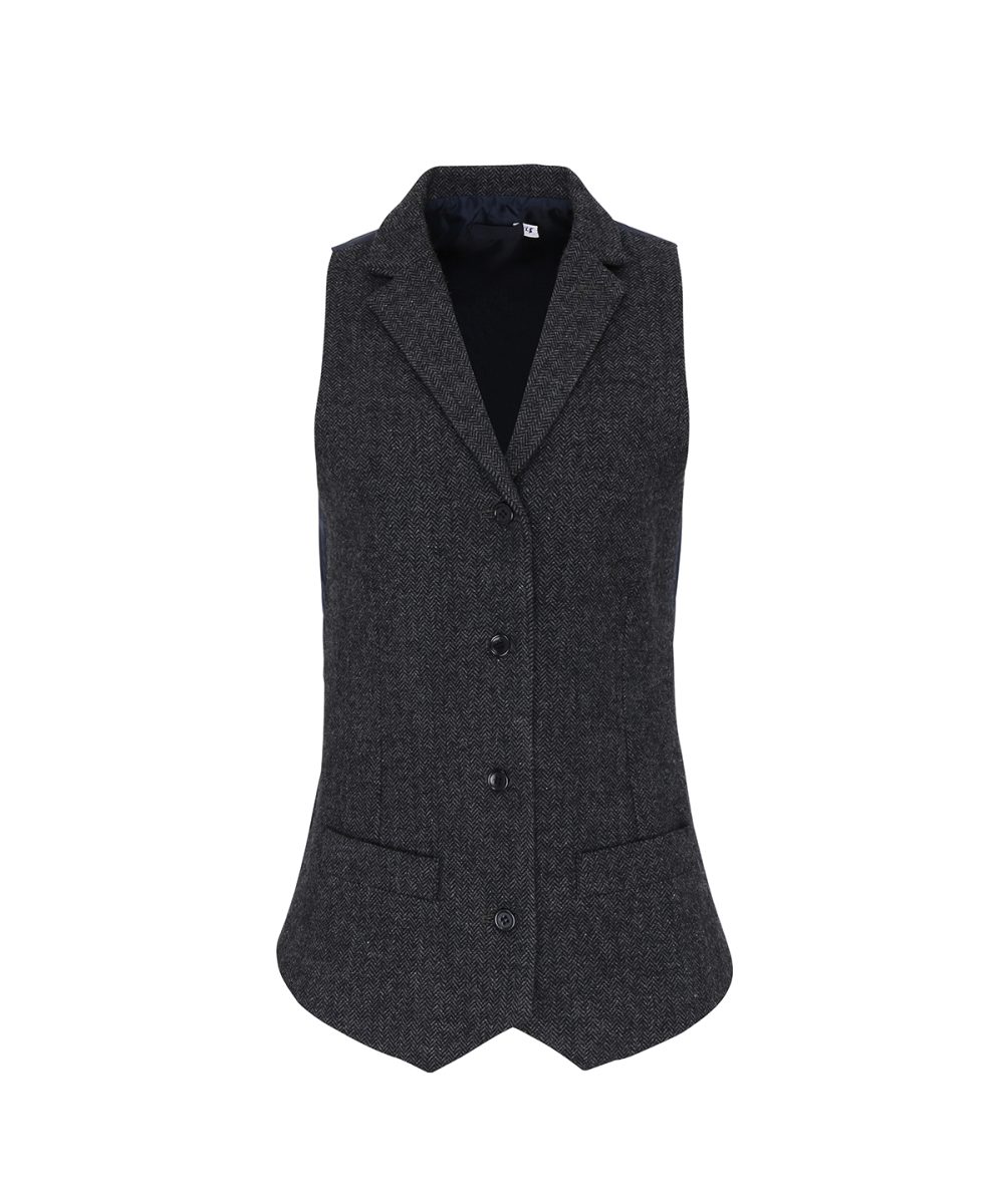 Charcoal Women's herringbone waistcoat