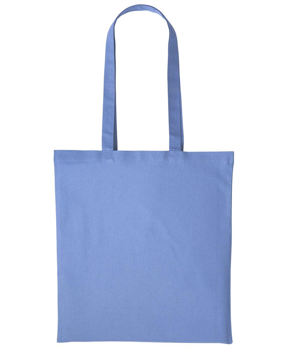 Cornflower Blue Cotton shopper long handle