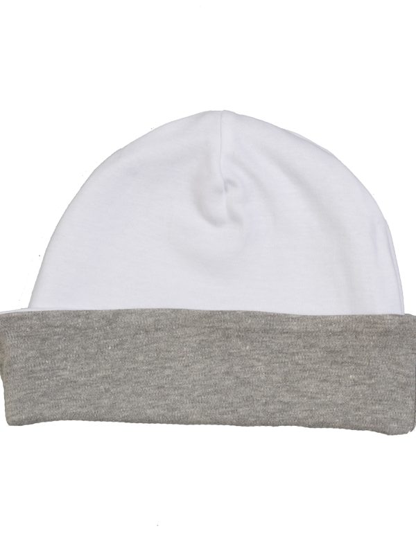 White/Heather Grey Melange Reversible slouch hat