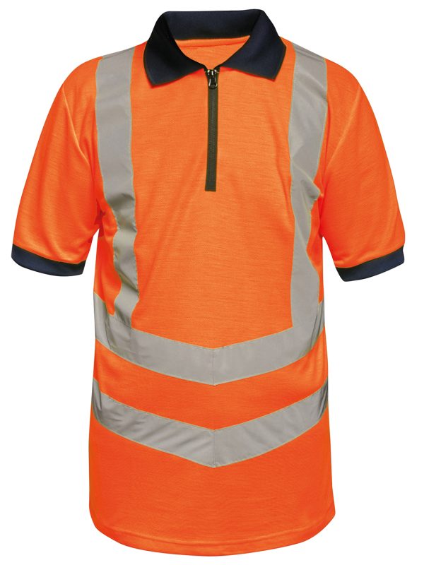 Orange/Navy Hi-vis pro polo