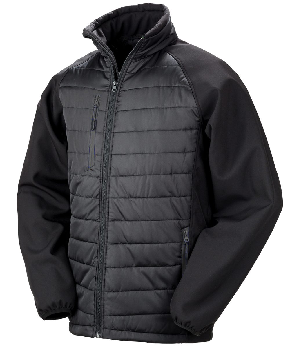 Black/Black Compass padded softshell jacket