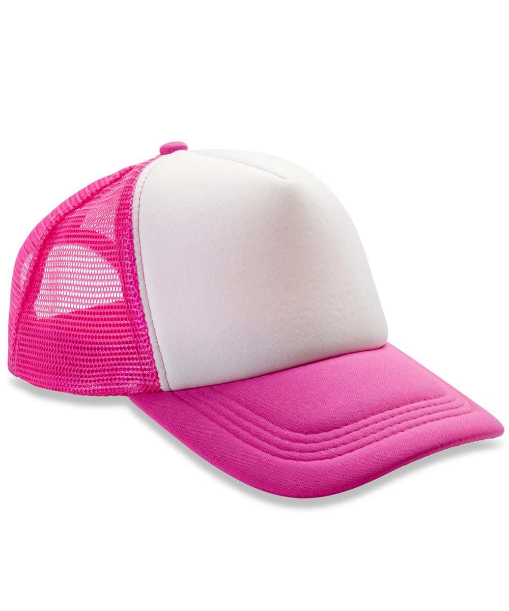 Super Pink/White Core Detroit ½ mesh truckers cap