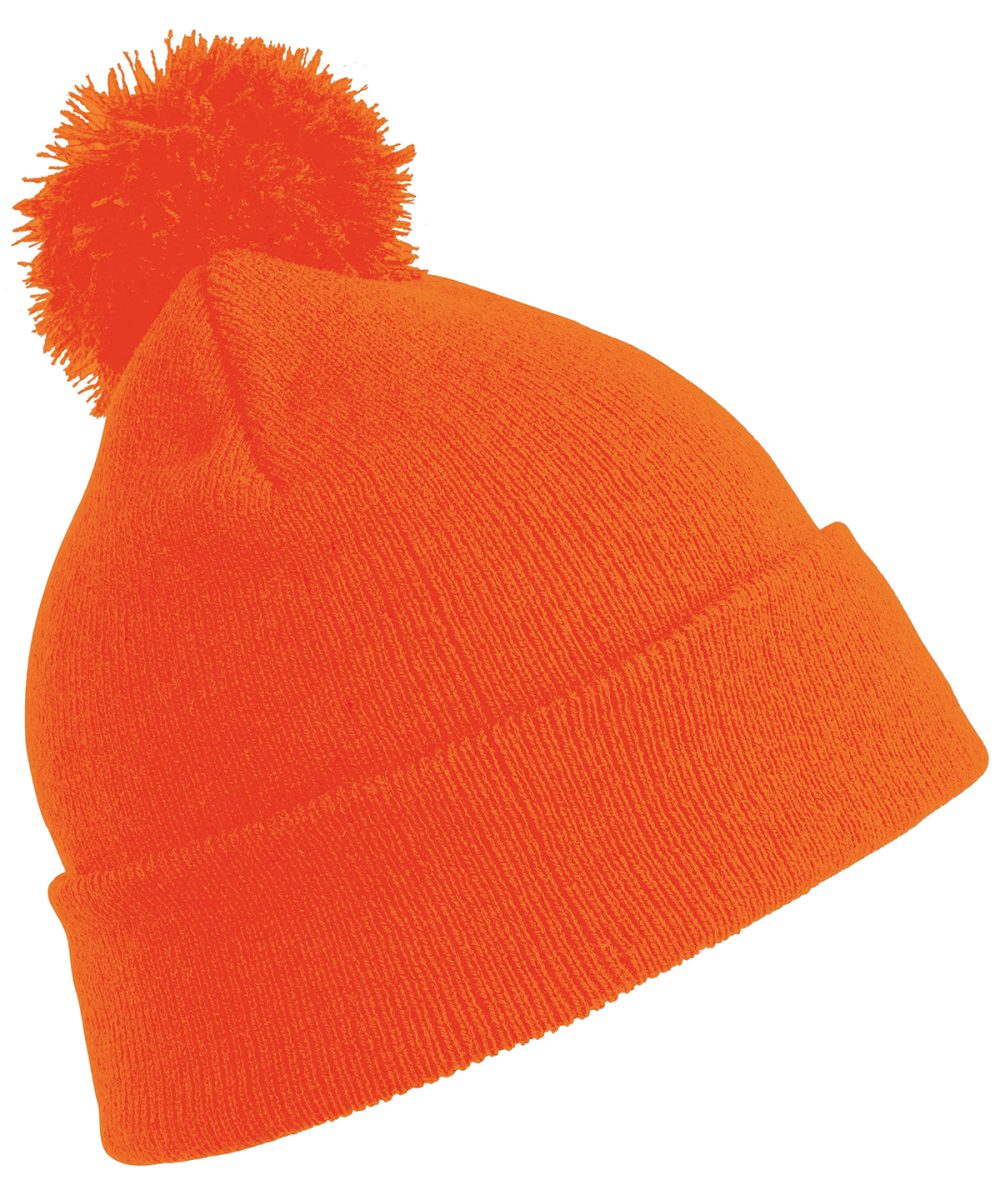 Flo Orange Junior pom pom beanie