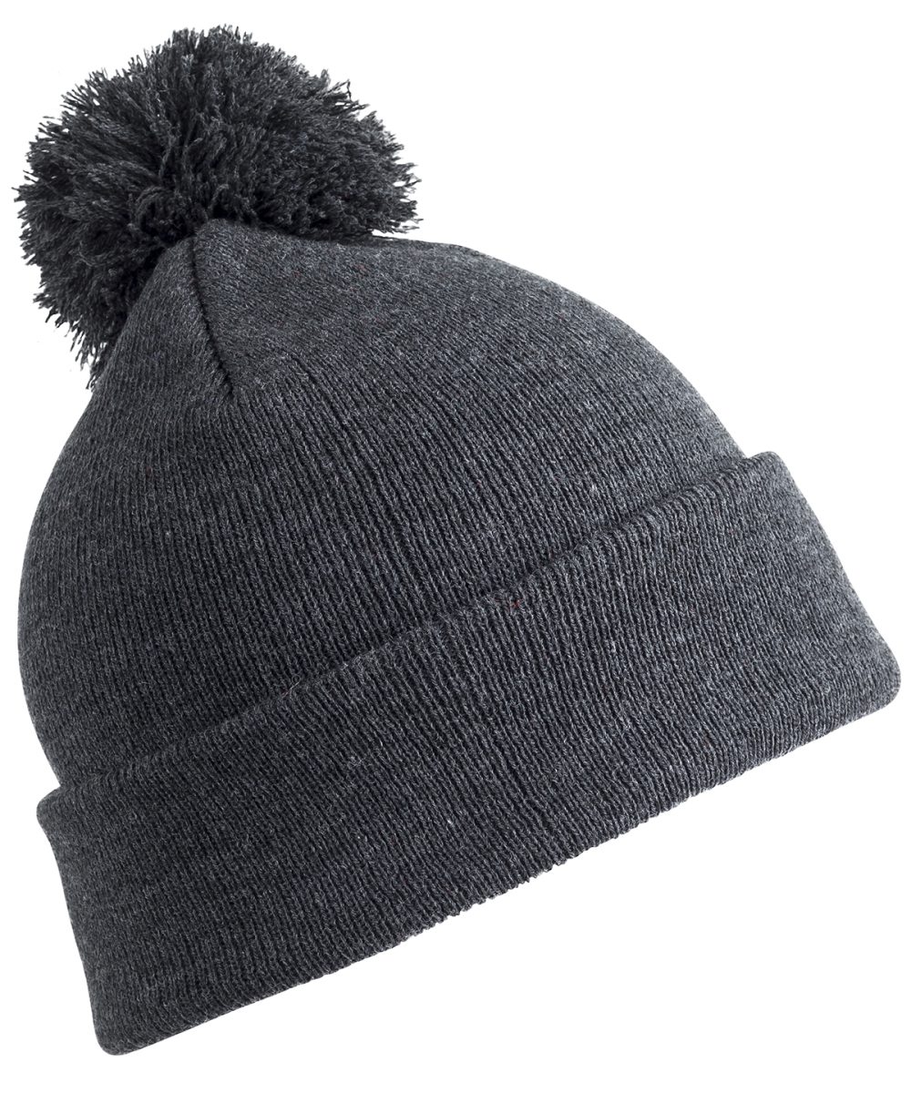 Grey Junior pom pom beanie