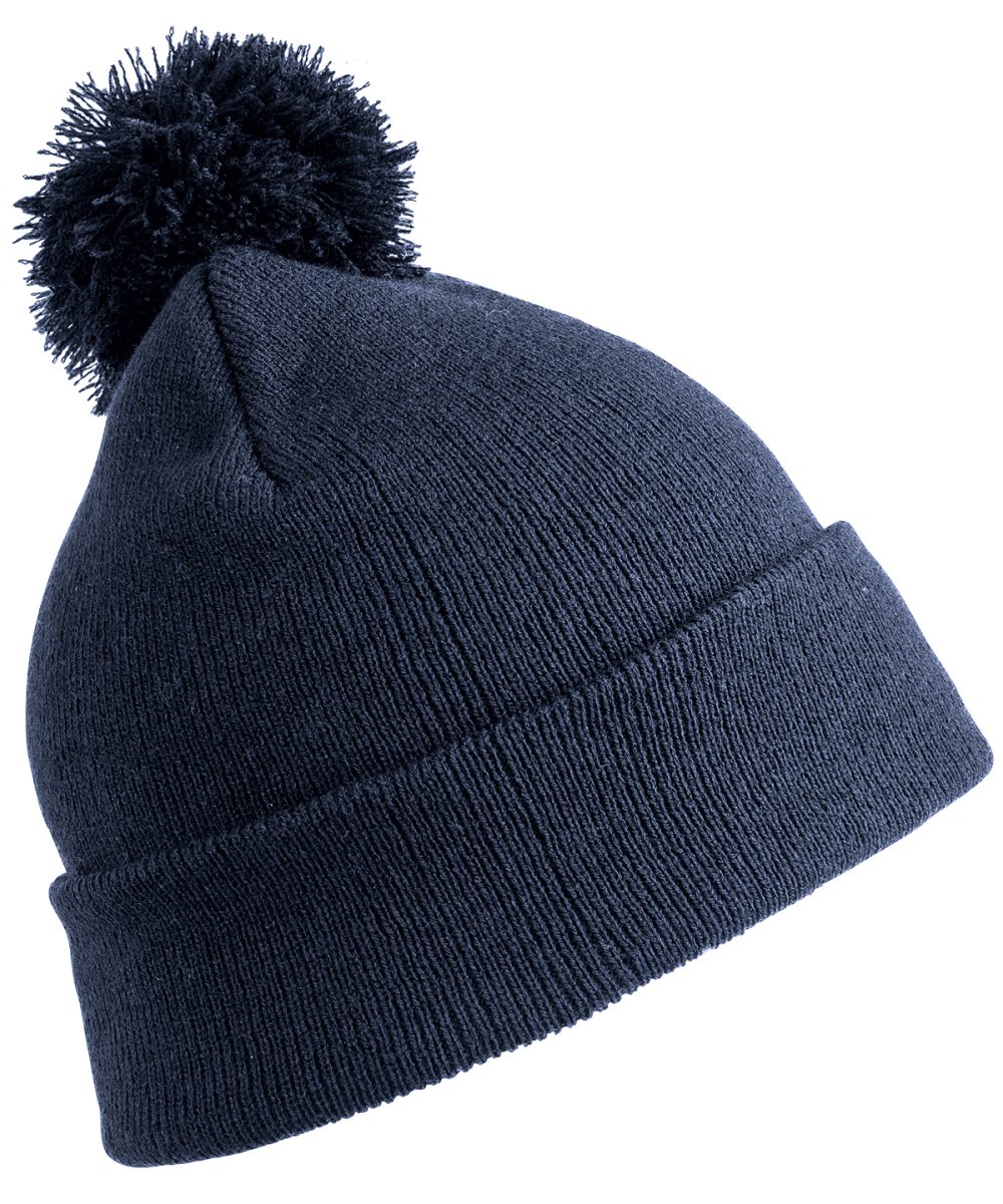 Navy Junior pom pom beanie