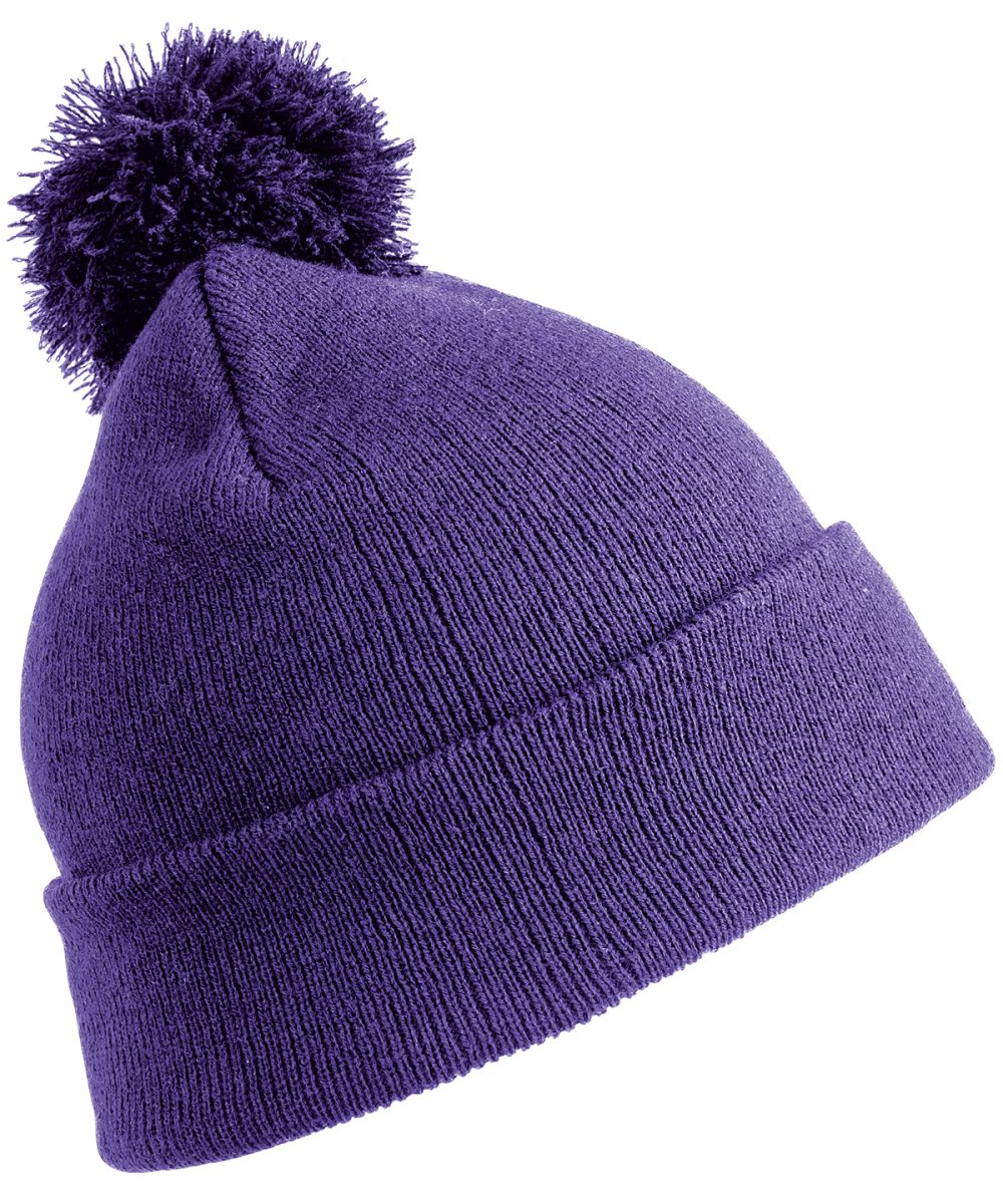 Purple Pom pom beanie