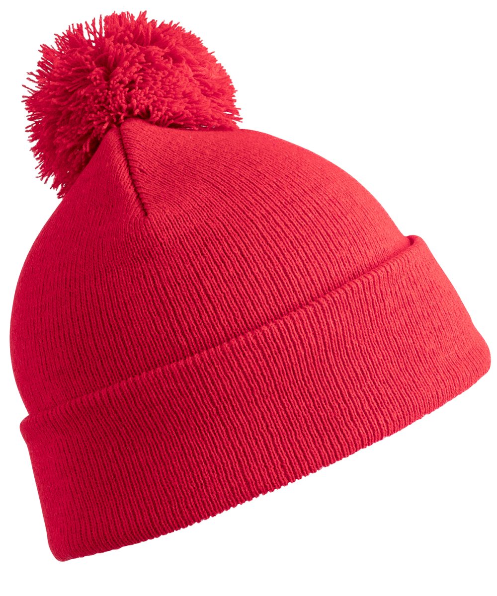 Red Pom pom beanie