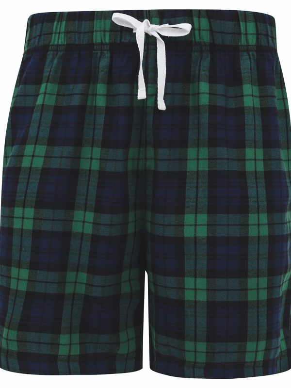 Navy/Green Check Tartan lounge shorts