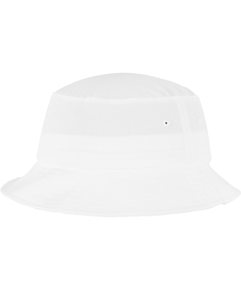 White Flexfit cotton twill bucket hat (5003)