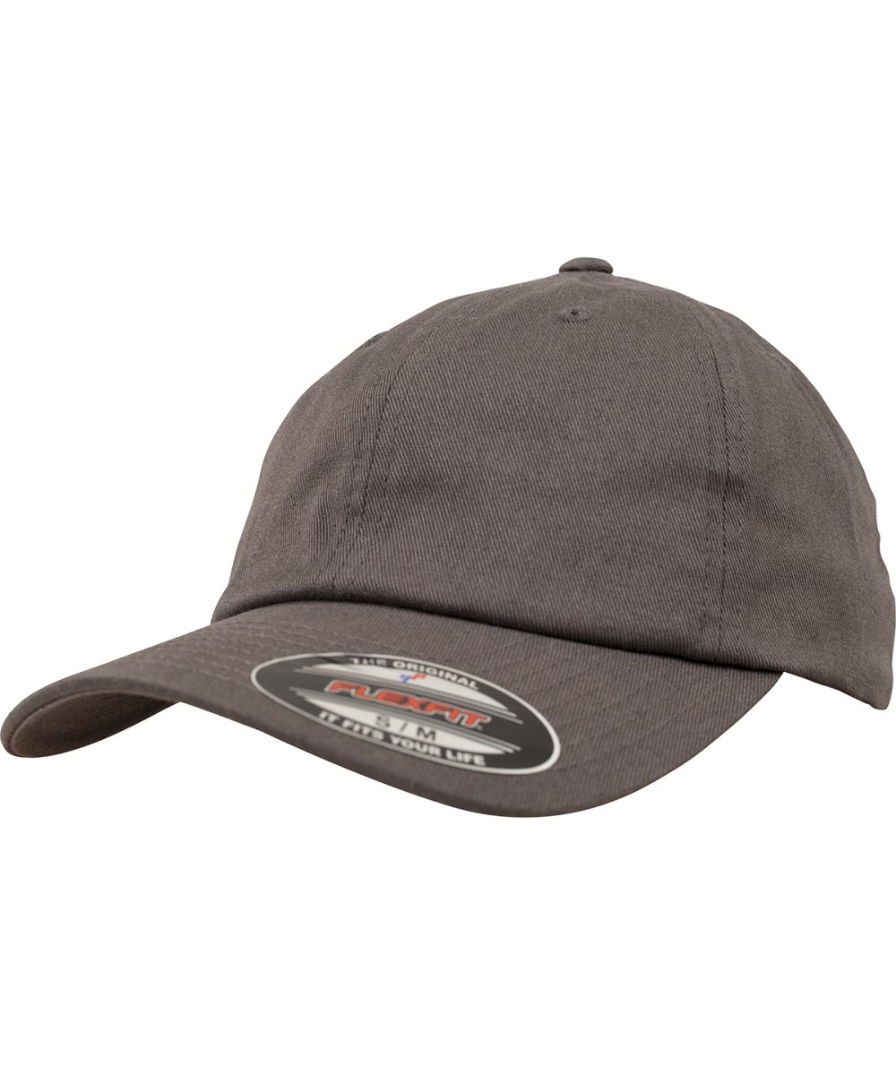 Dark Grey Flexfit cotton twill dad cap (6745)