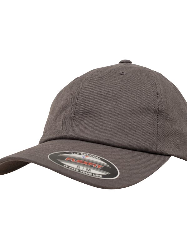 Dark Grey Flexfit cotton twill dad cap (6745)