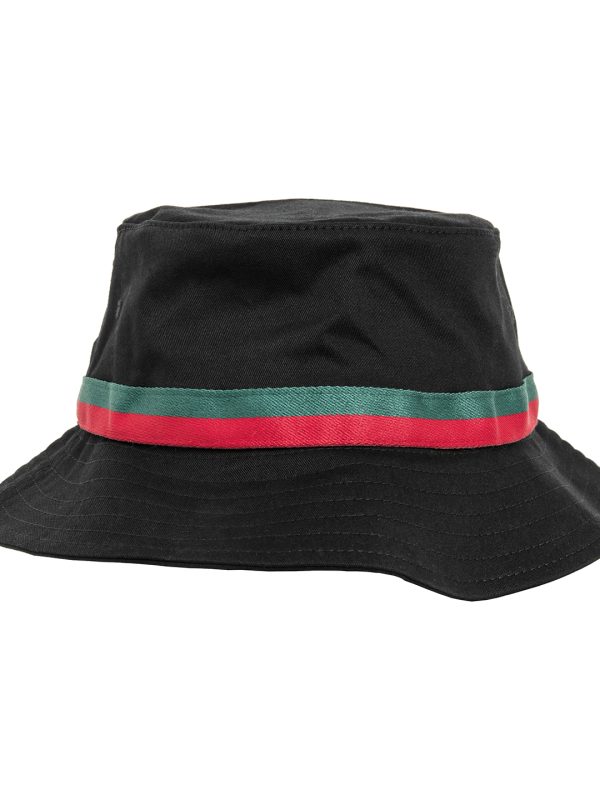 Black/Fire Red/Green Stripe bucket hat (5003S)