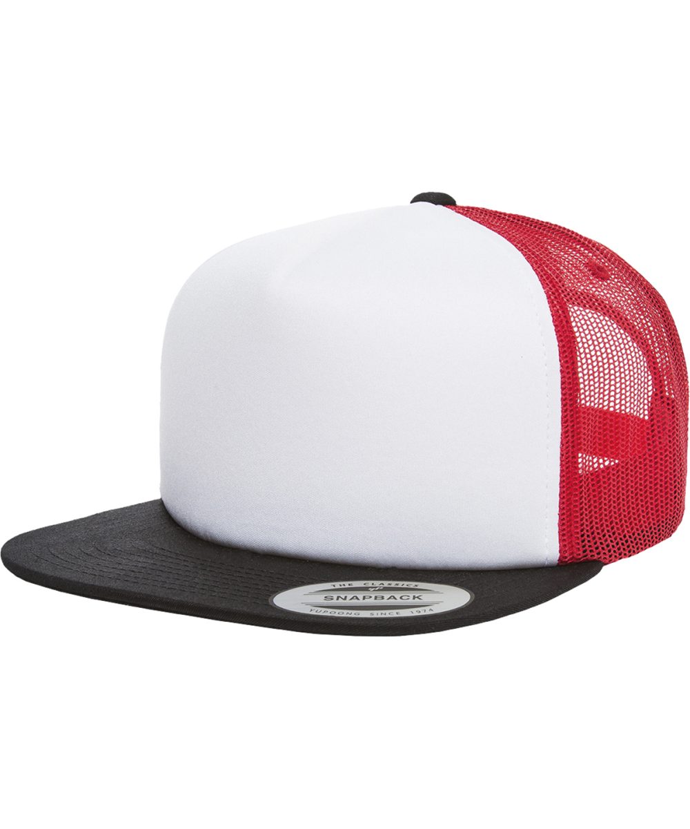 Black/White/Red Foam trucker with white front (6005FW)