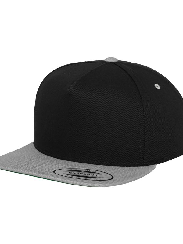 Black/Silver Classic 5-panel snapback (6007T)