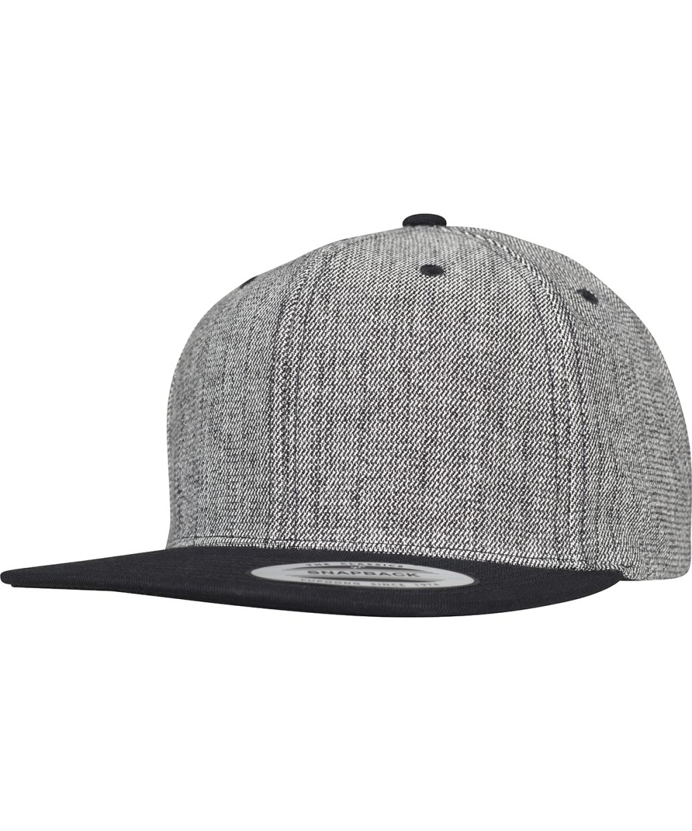 Black Melange/Black Melange solid snapback (6089MS)