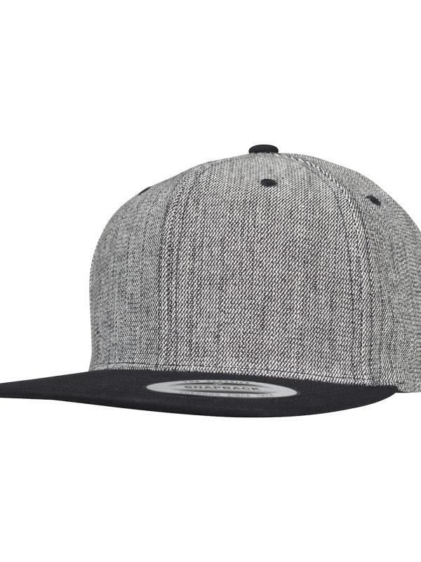 Black Melange/Black Melange solid snapback (6089MS)