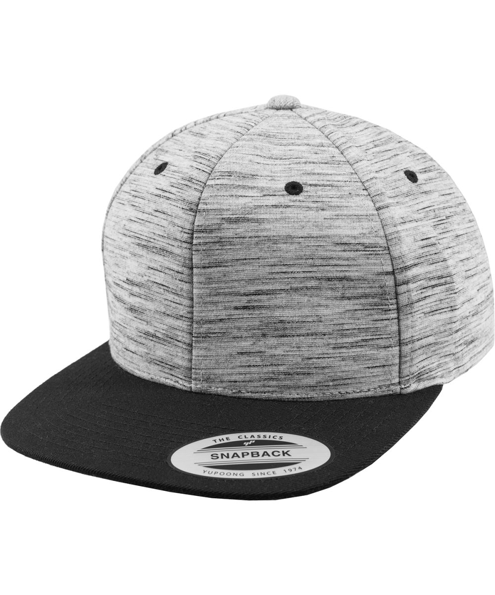 Black/Grey Stripes melange crown snapback (6089SC)