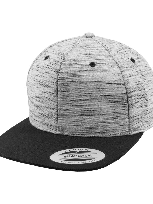 Black/Grey Stripes melange crown snapback (6089SC)