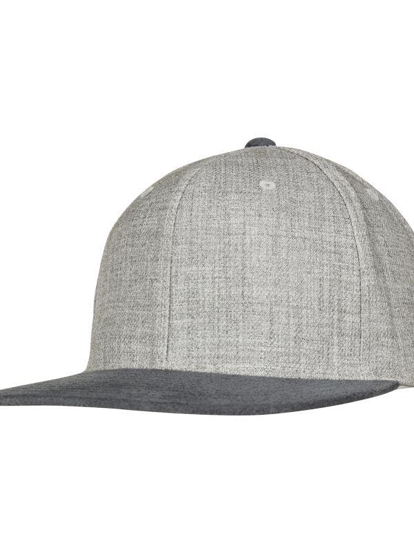 Grey/Grey Melange velour snapback (6089VM)