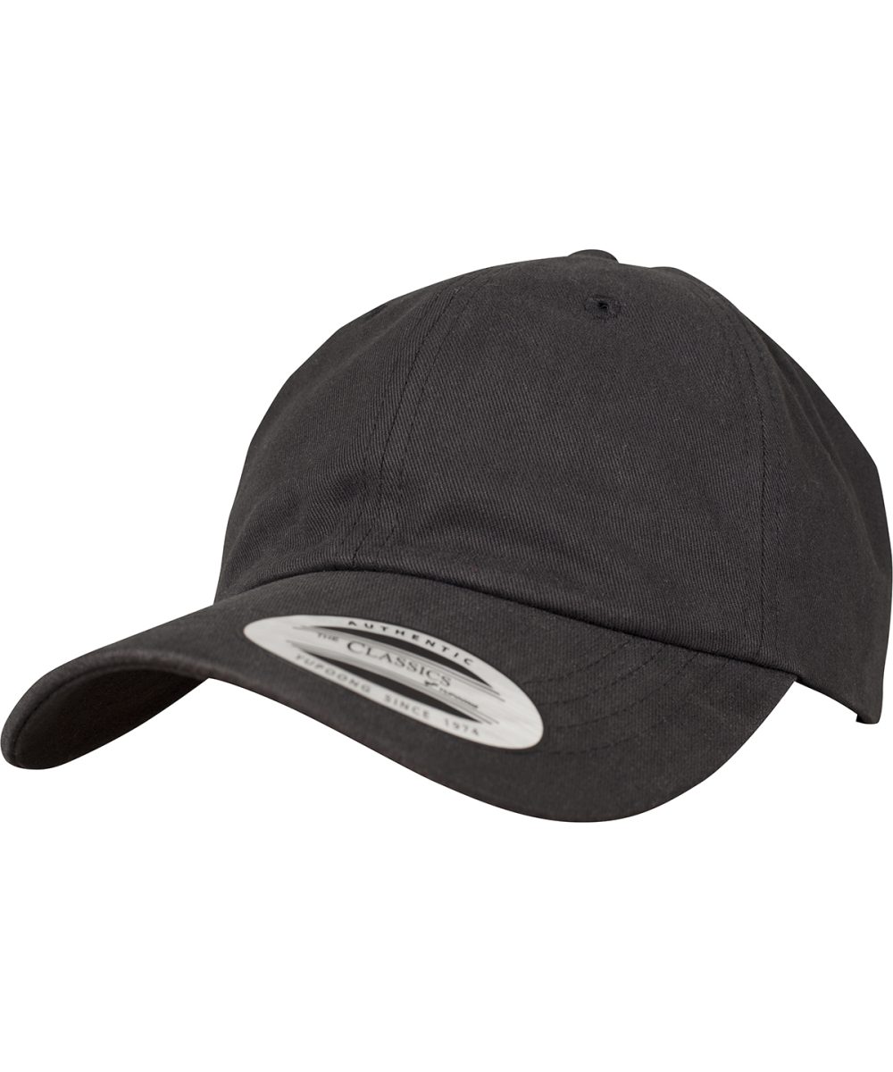 Black Peached cotton twill dad cap (6245PT)