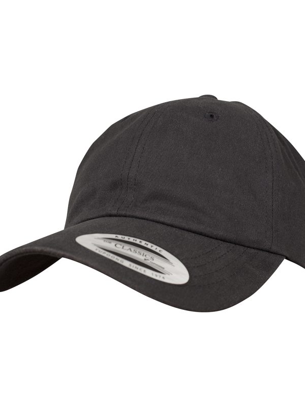 Black Peached cotton twill dad cap (6245PT)