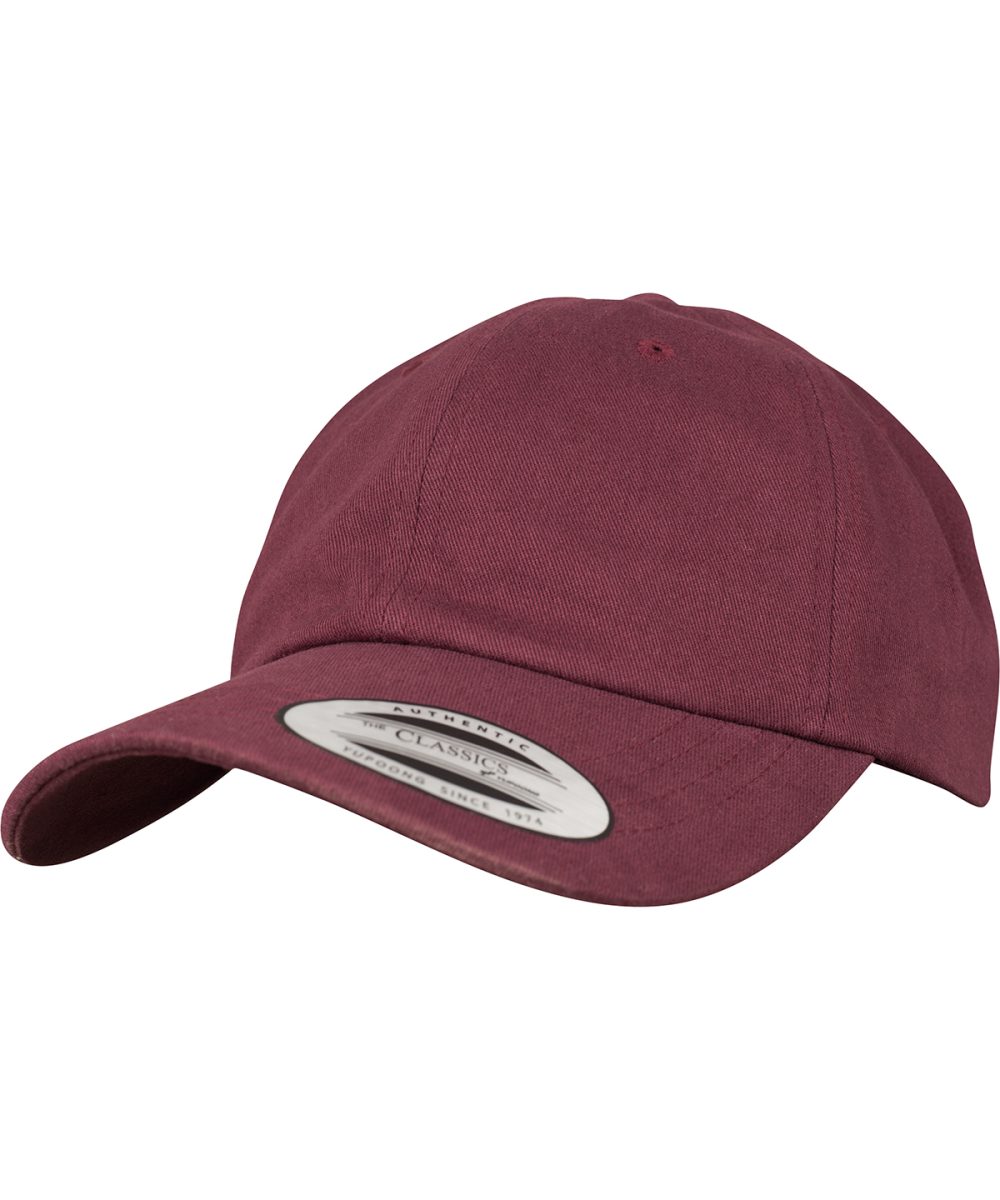 Maroon Peached cotton twill dad cap (6245PT)