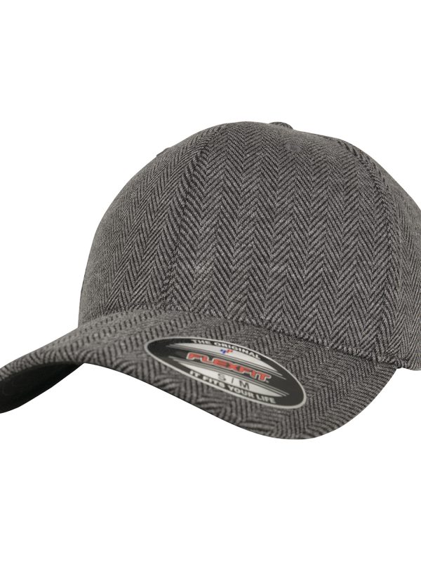 Black/Heather Grey Herringbone melange Flexfit (6277HM)