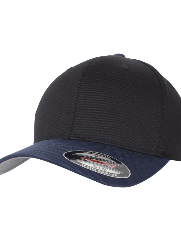 Black/Navy Flexfit woolly combed 2-tone (6277T)