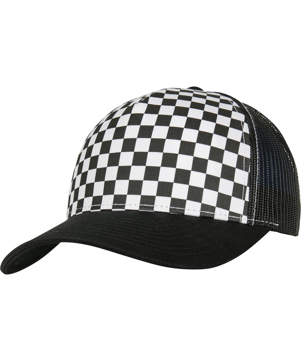 Black/White Checkerboard retro trucker (6506CB)